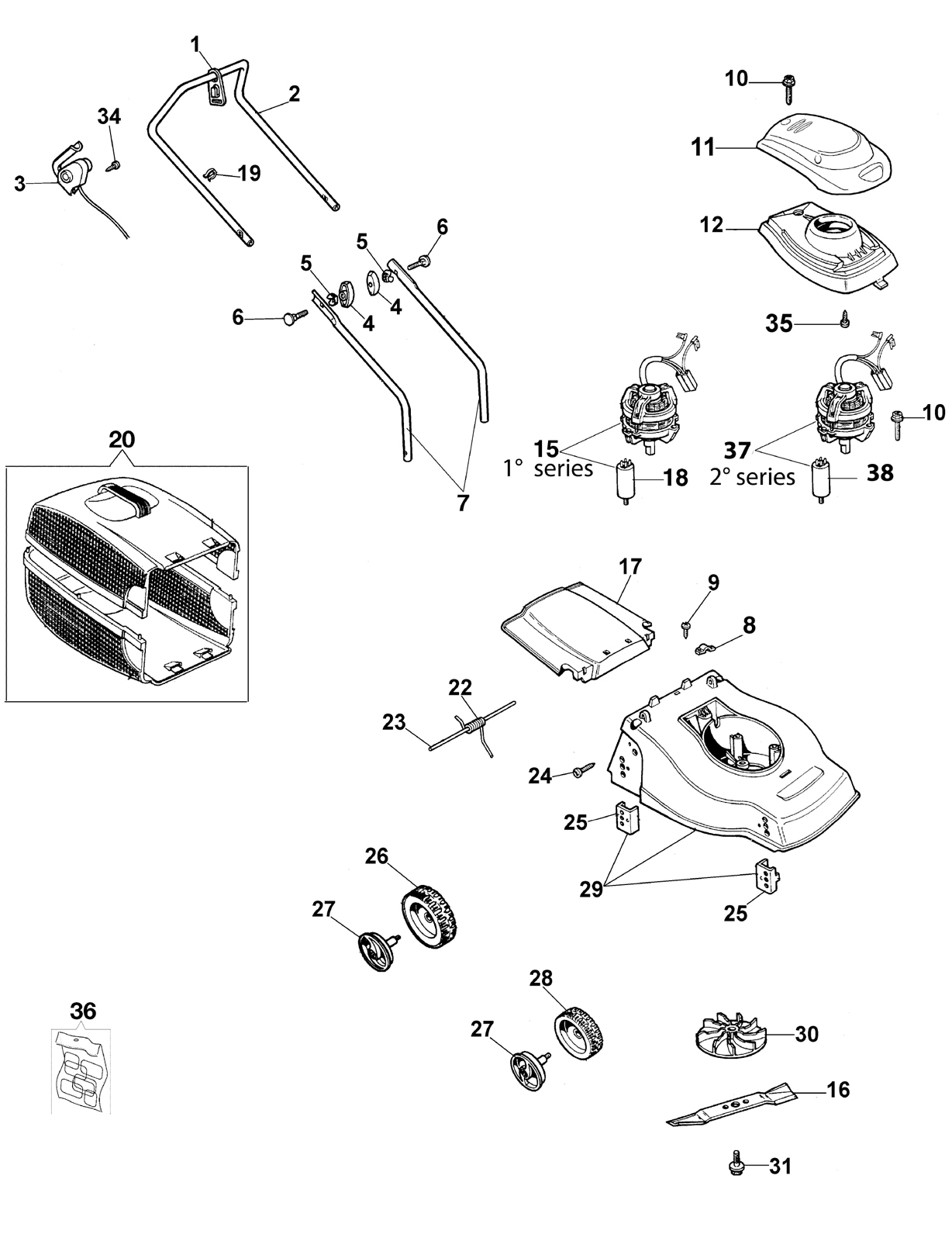Запчастини до газонокосарки K 35 P